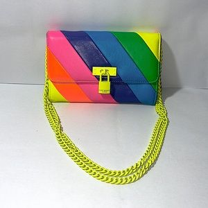 Beautiful Multicolored soft leather clutch.
